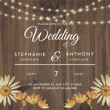 2x2 Rustic Wedding Invitation