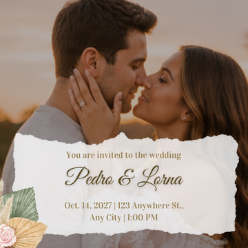 2x2 Photo Wedding Invitation