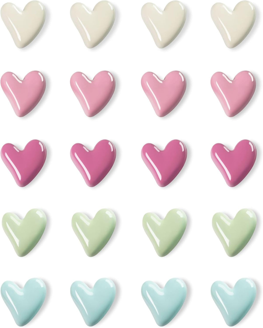 Mymazn 20Pcs Cute Heart Fridge Magnets, Colorful Decorative Refrigerator Set