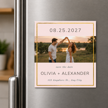2x2 Pink and Gold Save The Date