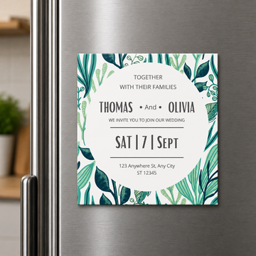 2x2 Green Jungle Wedding Invitation