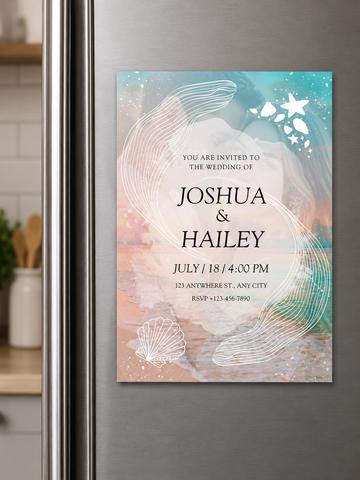 Pastel Beach Wedding Invitation