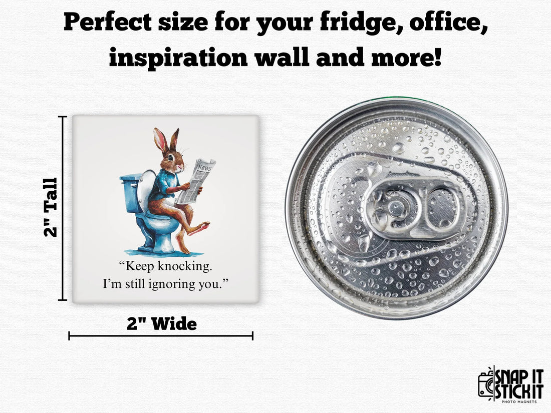 Keep Knocking – Funny Bunny Bathroom Magnet with Attitude