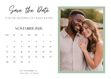 Calendar Wedding Date Save The Date Magnet