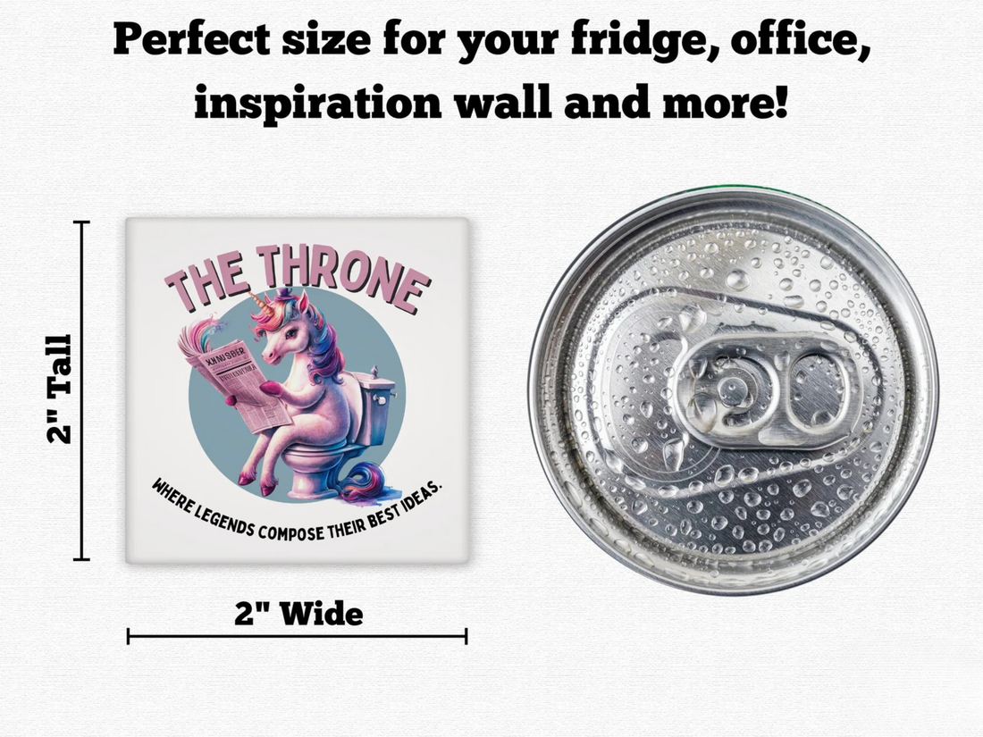 The Throne. Where Legends Compose Their Best Ideas - Unicorn Novelty Magnet